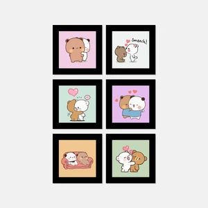 Tabby Design Milk And Mocha Bear Anime Serisi Paspartu Magnet Set