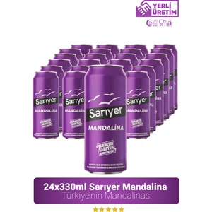Gazoz Sarıyer Mandalina Aromalı Gazoz 330ML x 24 Adet MANDALINA330