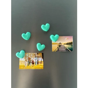 Amber Stüdyo Magnet -Buzdolabı Magneti - Buzdolabı Süsü - 5’li Set Kalpli Magnet