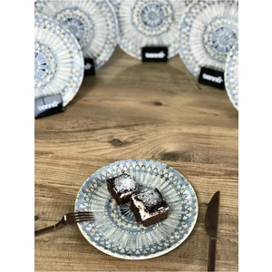 Porselen Luca Mozaik Serisi 6’lı 19 cm Düz  Tatlı Tabağı