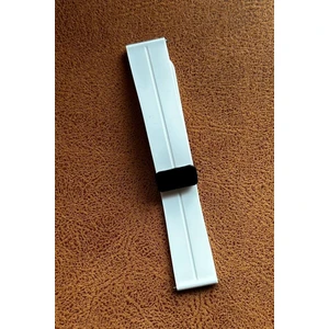 Xiaomi Watch S1 Active Uyumlu 22MM Manyetik D Mıknatıs Kordon Silikon Kayış Beyaz