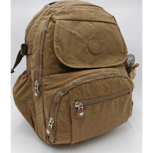 Fcstore Krinkıl Kumaş Suya Dayanıklı Büyük Boy Taba Klinkır Sırt Çantası Laptop Günlük Okul Çanta