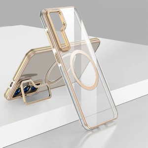 Galaxy S24 Plus Uyumlu Kılıf Magsafe Şarj Özellikli Wlons Standlı Efsane Kapak Gold