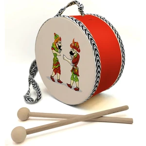 Çocuk Ramazan Davulu Hacivat Karagöz Baskılı Kırmızı