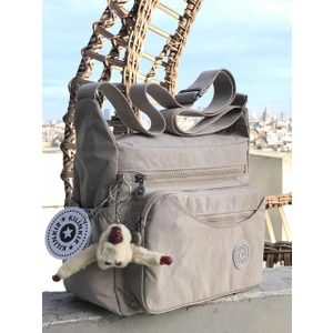 Klinkır Suya Dayanıklı Siyah Krinkıl Omuz Çantası / Postacı / Çapraz / Çok Cepli