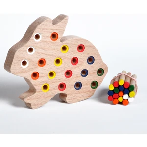 Ahşap Eğitici Doğal Renkli Tavşan Tak Çıkar Montessori Oyuncak 5058