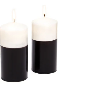 2li Degrade Siyah Silindir Mum (5,5 CMX11 Cm)