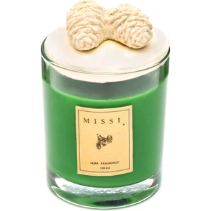 Kozalak Seramik Taş Kapaklı Yeşil Cinnamon Kokulu Vegan Mum