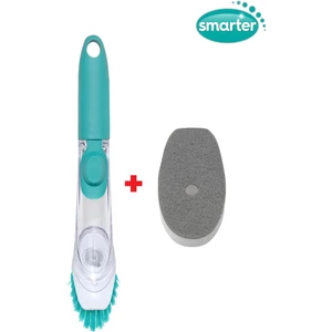 Deterjan Hazneli Bulaşık Fırçası + Sünger Yedek Hediyeli