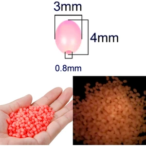 Fosforlu Glow Turuncu 3x4mm Silikon Yumuşak Boncuk Olta Takımı, Çapari, Jig Yapım Malzemesi 50 Adet