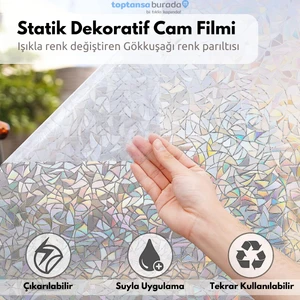 60CMX100CM Buzlu Desenli Cam Kaplama Filmi Statik Duşa Kabin Ofis Dekorasyon Folyo