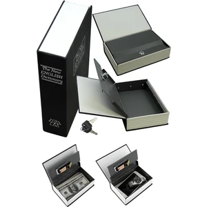 Ahlat Store Kitap Görünümlü Anahtarlı Çelik Mini Kasa Ev Için Altın Takı Kutusu Kasa Kumbara Kilitli Sandık