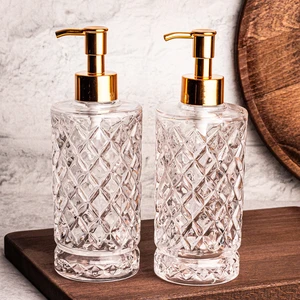 Bella - 2'li Cam Sıvı Sabun Bulaşık Deterjanı Şişesi Sabunluk 250 ml