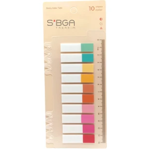 Sibga Tasarım 10 Renk 200 Yaprak Renkli Sticker Yapışkanlı Not Kağıdı