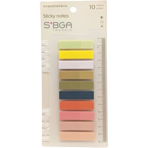 Sibga Tasarım 10 Renk 200 Yaprak Renkli Postit Sticker Yapışkanlı Not Kağıdı Post It