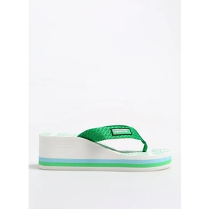 Yeşil - Beyaz Kadın Plaj Terliği BNI-10217