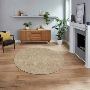 Viyana Home Dijital Baskılı Kaymaz Yıkanabilir Yuvarlak Jüt-Hasır Desen Mutfak Salon Halısı, V-Y-Jüt-07-Kahve,