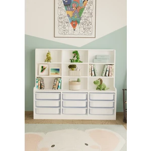 Sinous 9 Sepetli Çok Amaçlı Oyuncak Dolabı Beyaz