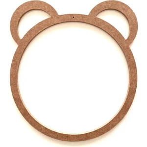 Ayıcık Kulaklı Kasnak / Açık Kulaklı 25 cm Çocuk Odası Ham Mdf