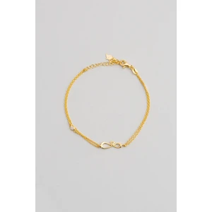 So CHIC Sonsuz Aşk 18 Ayar Sarı Altın Kaplama 20 cm Gümüş Minimal Bileklik