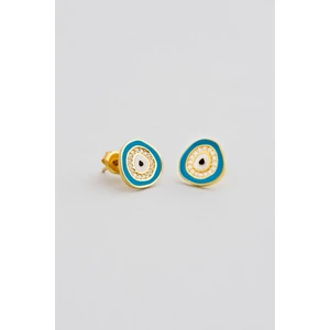 So CHIC Horus'un Gözü 18 Ayar Sarı Altın Kaplama Gümüş Nazar Küpe