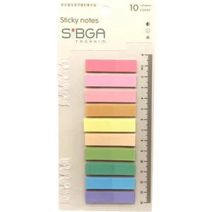 Sibga Tasarım 10 Renk 200 Yaprak Renkli Sticker Yapışkanlı Not Kağıdı