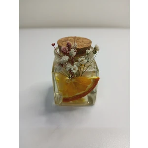 10 Adet Şık Cam Kavanozlu Portakal Kavuklu Jel  Mum Nikah Nişan Kına Söz Düğün Hediyelik