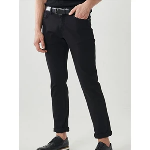 Altınyıldız Classics Erkek Siyah 360 Derece Her Yöne Esneyen Rahat Slim Fit Dar Kesim Pantolon 4A1400000002