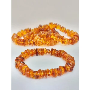 Kehribar Sarayı Damla Kehribar Konyak Renk Unisex Bileklik 20 cm Sertifikalı