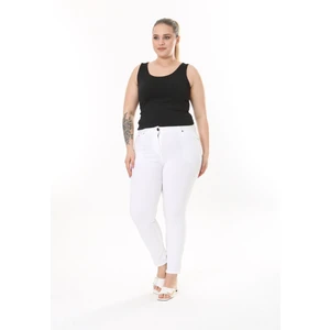 Era Lisa Likralı Strech Skinyy Beyaz Yüksek Bel Pantolon