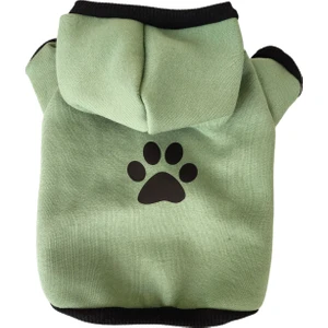 Atelyu Pet Kedi Köpek Kıyafeti Pati Baskılı Yeşil Sweatshirt