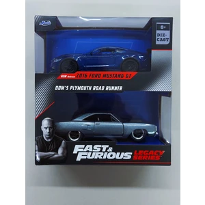 Jada 1/32 Ölçek 2'li Fast And Furious Set - Dom's Plymouth Road Runner & 2016 Ford Mustang Gt (Hızlı ve Öfkeli)