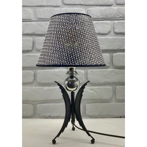 Modern Dekoratif Siyah Metal Angel Model Konik Kumaş Şapkalı Abajur Masa Lambası