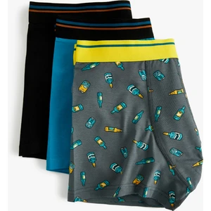 3'lü Boxer Seti Baskılı Çok Renkli