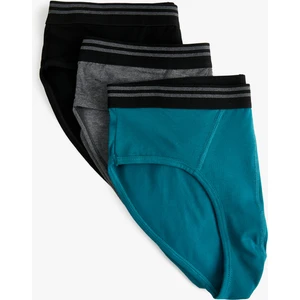 Slip Boxer Seti 3'lü Çok Renkli Pamuklu