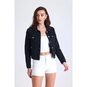 Kadın Kısa Likralı Denim Ceket