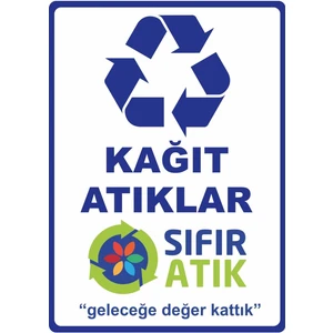 ChicArt Design Studio Kağıt Atıklar Sıfır Atık Dijital Uv Folyo Baskı Yapışkanlı Uyarı Etiket Yapıştırma Sticker 25X35