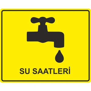 ChicArt Design Studio Su Saatleri Dijital Uv Folyo Yapışkanlı Baskı Uyarı Etiket Yapıştırma Sticker 16X13 cm