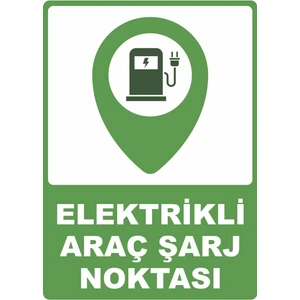 ChicArt Design Studio Elektrikli Araç Şarj Noktası Pvc Plakalı Uyarı Levhası Dekota Dijital Uv Baskı Yapışkanlı 12.5X17.5