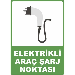 ChicArt Design Studio Elektrikli Araç Şarj Noktası Pvc Plakalı Uyarı Levhası Dekota Dijital Uv Baskı Yapışkanlı 12.5X17.5