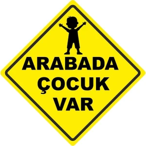 ChicArt Design Studio Arabada Çocuk Var Dijital Uv Folyo Yapışkan Baskı Uyarı Etiket Yapıştırma Sticker 16X16