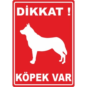 ChicArt Design Studio Dikkat Köpek Var Pvc Plakalı Uyarı Levhası Dekota Dijital Uv Baskı Yapışkanlı 25X35 cm