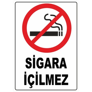 ChicArt Design Studio Sigara Içilmez Dijital Uv Folyo Yapışkanlı Baskı Uyarı Etiket Yapıştırma Sticker 12.5X17.5 cm
