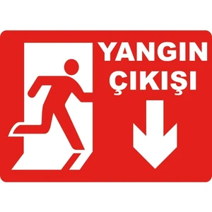 ChicArt Design Studio Yangın Çıkışı #4 Pvc Plakalı Uyarı Levhası Dekota Dijital Uv Baskı Yapışkanlı 35X25 cm