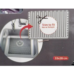 Main Shop Dikdörtgen Silikon Lavabo Buzluk Matı 33X28 cm Antrasit Renk 1 Adet