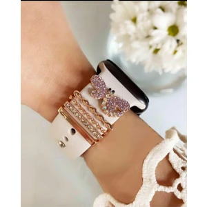 Charm 20 mm / 22 mm  Silikon ve  Apple Watch Silikon Kordonlar Için Uyumlu Kordon Süsü Kelebek