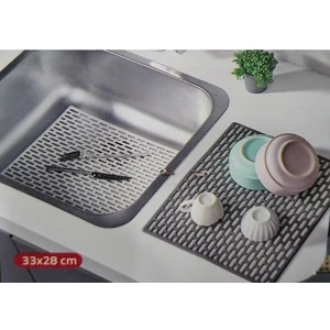 Main Shop Dikdörtgen Silikon Lavabo Buzluk Matı 33X28 cm GRİ Renk 1 Adet