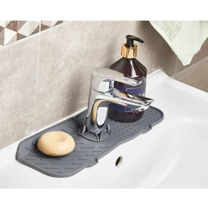 Main Shop Gri Su Tutucu Musluk Matı Mutfak Banyo Için Koruyucu Musluk Lavabo Bulaşık Süngeri Matı