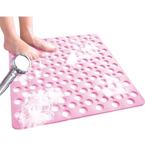 Main Shop Kare Vantuzlu Banyo ve Duşa Kabin , Küvet Içi Kaydırmaz Vantuzlu Banyo Paspası Pembe
