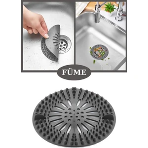 Main Shop Süzgeçli Lavabo Banyo Küvet Tıkacı, Yuvarlak Evye Küvet Banyo Gider Kapağı Füme Renk